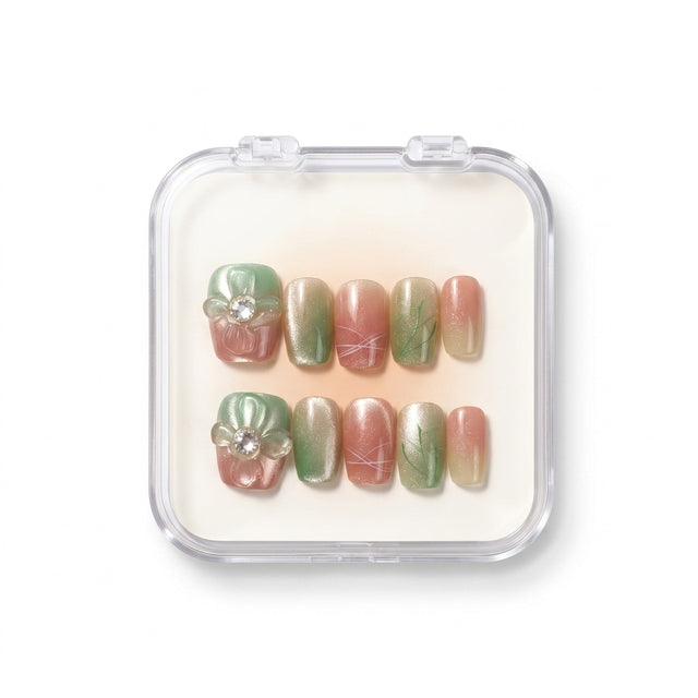 Jade & Rose Cat-Eye Handmade Press-On Nails S037