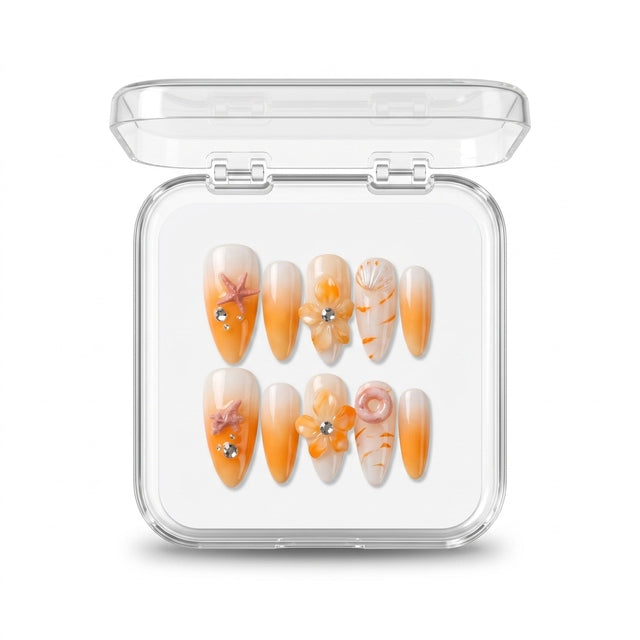 Sunkissed Tropics 3D Handmade Press-On Nails S023