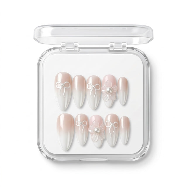 Pearl Coquette Blush Gel Press-On Nails S042