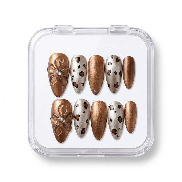 Safari Luxe Almond Press-On Nails S003