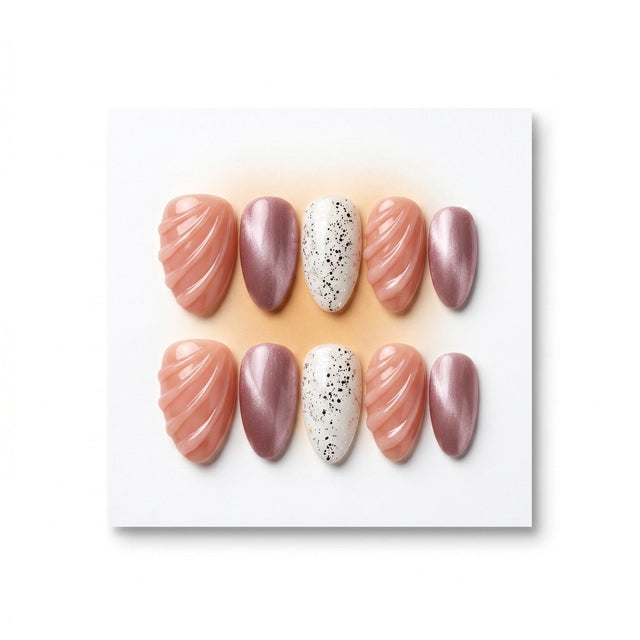 Sunset Shoreline 3D Ribbon Press-On Set S055